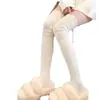 Calcetines Hasta la Rodilla para Mujer, Estilo Primavera y Otoño, Calcetines Holgados Estilo Melard, Calcetines Largos de Tubo Alto para Muslo, Calcetines Largos Blancos Antideslizantes de Otoño e Invierno