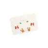 Diseño Lindo de Dibujos Animados Set de Pendientes Navideños para Mujer Muñeco de Nieve Alce Lazo Oso Pendientes de Estudiante