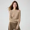Suéter de cashmere com crochê vazado de alta qualidade para outono e inverno para mulheres, gola redonda, pode ser usado como camada interna ou externa, suéter de tricô grosso com acabamento de renda moderno