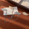 Broche de Corrente com Franjas Estilo Europeu e Americano Alfinete de Lapela Asa Broche Vintage para Terno Masculino Acessório Anti-Exposição Decoração de Roupa