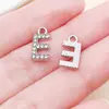 Liga de Zinco K Branca Cravejada de Diamantes 26 Letras Inglesas Acessórios de Joia Pingente DIY Brincos Pulseira Pingente Acessórios para Roupas