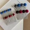 Pasador de Frijol Flockeado Estilo Coreano Peine Invertido en Forma de Corazón Versátil Pinza para el Cabello Pasador de Flequillo de Gama Alta Herramienta de Peinado