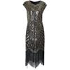 Vestido de Festa com Franjas e Lantejoulas Estilo Retrô Anos 1920 Europeu e Americano Grande Tamanho - Explosões Transfronteiriças da Amazon