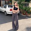 Pantalones Casuales de Punto Acanalado Elásticos Adelgazantes Ligeramente Sueltos para Mujer, Color Gris Arena de Frijol, Spandex, Novedad Primavera y Verano 25