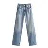 Colección de primavera 2026 para mujer TAOP&ZA: Pantalones vaqueros largos de pierna ancha, tiro medio, estilo europeo y americano, número de estilo 6045129
