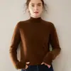Suéter de Caxemira Engrossado de Cor Sólida de Meia-gola Alta para Mulheres plus size Suéter de Caxemira Solto Manga Raglan Base de Malha Top