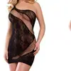Ropa Interior Sexy e Interesante, Popular en Comercio Exterior Malla Transparente Roja Ajustada de una Pieza que Cubre la Cadera Estilo Princesa