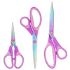 Yongliang Pó de Titânio Colorido Aço Inoxidável Roxo Tesoura de Escritório Tesoura Doméstica Pequena Tesoura de Artesanato Tesoura Simples com Ponta Reta Conjunto de Três Peças