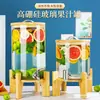 Botella de Vino de Vidrio Resistente a Altas Temperaturas con Grifo Barril de Bebidas Comercial de Autoservicio Lata de Jugo de Frutas Frías Contenedor de Barril de Cerveza Cola