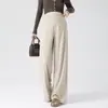 Pantalones de maternidad para otoño e invierno, nuevos pantalones de pierna ancha de cintura alta que soportan el vientre, pantalones largos suaves y fluidos que ocultan la grasa corporal, son adelgazantes y se adaptan a la forma de la pierna sin apretar