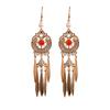 Aretes Antiguos de Aleación Versátiles Elegantes Dorados con Borla Larga Versátiles Artísticos Vintage Accesorios Hanfu Aretes