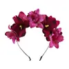 Diadema de Guirnalda de Flores Transfronteriza Diadema de Rosa Estilo Mori Girl Accesorios para el Cabello de Celebridad de Internet Ancla Accesorios para Puestos en Lugares Escénicos