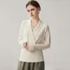 Top Envelope de Cashmere com Gola Cruzada 2026 Outono/Inverno Novo Feminino Cor Sólida Camada Base Solto Emagrecedor Suéter Quente