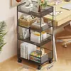 Estante, lateral de mesa, de chão, prateleira de armazenamento móvel, organizador de livros de várias camadas, escrivaninha para estudante com rodas, pequeno carrinho