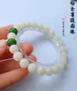 Venda Direta de Fábrica de Pulseiras de Contas Redondas de Jade Branco Bodhi, Pulseiras de Raiz de Bodhi de Círculo Único, Atacado de Itens Culturais e Recreativos