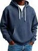 Moletom com Capuz de Manga Longa em Veludo Cotelê, Ombro Caído, Cor Sólida, Jaqueta Esportiva Casual Simples para Homens, Europeu e Americano, Peso Pesado, Transfronteiriço