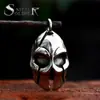 Guerrero de Acero Colgante de máscara Esparta retro europeo y americano acero inoxidable hip hop punk titanio acero collar para hombre joyería