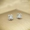 Aretes de Plata Esterlina S925 para Mujer, Exquisitos, Compactos y Elegantes, Aretes Nicho de Trébol de Cuatro Hojas, Aretes de Estilo Cool, Regalos para Mejores Amigas