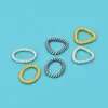 Anillo Triangular Ovalado Cerrado de Plata de Ley S925 Anillo Retorcido Pulsera de Abalorios DIY Accesorios para Pulseras Anillo Retorcido Cuentas Espaciadoras