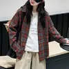Ropa de Otoño para Niñas Camisa de Cuadros Retro 2026 Nuevo Estilo Coreano para Niños Niños Medianos y Grandes Moda Desgastada Chaqueta Camisa Moderna