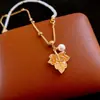 Colar de pérolas fritillary Ji sereia galvanizada a ouro real, corrente de clavícula simples francesa, colar retrô elegante e personalizado