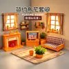 Escena de Dormitorio Retro, Perchero, Armario, Tocador, Ropa de Cama, Adornos, Casa de Juegos Miniatura, Escena en Miniatura, Juguetes de Casa de Muñecas