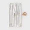 Pantalones para Niña Primavera y Otoño Estilo Nuevo Leggings para Bebé Niña Pantalones Largos para Niños Lazo Dulce Pantalones de Canalé Versátiles
