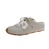 Estilo de CelebridadZapatos de Entrenamiento Alemanes para Mujer 26 Modelo Nuevo Retro Punta Redonda Suela Suave Punta Cerrada Slip-On Con Cordones Casual Zapatos Forrest Gump