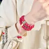 Pulsera Nueva Estilo Rosa Rosa de Semillas de Bodhi para Mujeres, Rosario Doble Círculo de Raíz de Bodhi para Sostener en la Mano, Cuentas Budistas, Venta al por Mayor