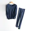 Traje de ropa interior térmica sin costuras de terciopelo para hombre, engrosado con forro polar de fibra, ropa de invierno para jóvenes y otoño, pantalones largos, moda