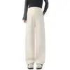Calça Gestante Nova Primavera/Outono Moda Solta Caimento Fluido Suporte para Barriga Calça Solta Casual Petite para Gestantes Calça Wide Leg