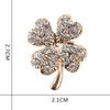 Broche de Trébol de Cuatro Hojas de Venta Caliente para Comercio Electrónico Transfronterizo de Aliexpress, Pin de Aleación de Resina Chapado en Oro, Accesorios para Boda al Por Mayor