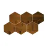 Amazon Marco Hexagonal Espejo Acrílico Tridimensional Pegatina de Pared Restaurante Decoración de Pared de Fondo Personalizada Espejo Hexagonal