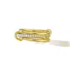 Anillo de Diamantes Multicapa Bicolor Transfronterizo Europeo y Americano Acero Inoxidable Chapado en Oro de 18 Quilates Elegante Diseño de Nicho Popular Joyería de Mano para Mujeres