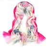 Cachecol de Lã Pintado à Mão, Dupla Utilização como Xale para Proteção contra o Frio, Gola Térmica Feminina para Outono e Inverno, Design Personalizado Pintado à Mão com Plantas e Flores Artesanais