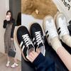Zapatos de Entrenamiento Moral Otoño e Invierno para Mujer 2025 Nuevo Estilo Preppy Retro Zapatillas Deportivas de Suela Gruesa Versátiles Casuales Zapatos de Mujer Forrest Gump