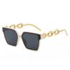 Nuevas Gafas de Sol de Moda de Alta Gama Anti-UV de Marco Cuadrado con Cadena Transfronterizas Europeas y Americanas para Mujeres de Vacaciones y para Tomar Fotos Gafas de Sol para Hombres
