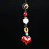 Cadena para Teléfono Móvil de Arena de Cristal Bolsita para Dinero Colgante Colgante de Bolso Marca Tranquilidad Arena Roja de Cinabrio Llavero del Año Zodiacal