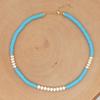 Collar Bohemio de Verano Colorido de Arcilla Polimérica Suave Estilo Fresco para Mujer Hecho a Mano con Cuentas Cadena Choker para Clavícula con Borla de Pentagrama