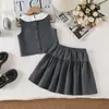 26 Atuendos de Verano para Niña Estilo Nuevo: Elegante Chaleco con Lazo y Falda Esponjosa, Suave y Versátil, Directo de Fábrica
