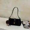 Bolsa de Axila em Couro com Cera para Uso Diário para Mulheres, Nova Coleção Primavera 2026 Bolsa de Ombro Transversal Vintage Francês de Luxo Discreto