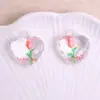 Colgante de Corazón Pequeño Fresco de Acrílico Transparente Tallado Colgante para Collar de Bricolaje Colgante para Pendientes Colgante para Llavero Pequeños Accesorios