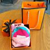 Porta-moedas de Marca da Moda com Cor Contrastante Pingente de Chaveiro Mini Personalizado Pingente de Bolsa Cabeça de Pingente de Bolsa Bolsa de Fone de Ouvido Bolsa de Armazenamento Macaron