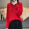 Suéter y cárdigan de punto modernos y elegantes para otoño/invierno para mujer, nueva colección 2024, diseño abierto con capucha y cremallera, color naranja