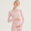 Pijama de Lactancia de Otoño e Invierno para Maternidad, Ropa Térmica para Todas las Estaciones, No Necesita Ropa Interior, Ropa de Maternidad Postparto, Top de Capa Base