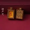 Pingente Thangka Pintado à Mão com Amuleto de Buda Estilo Xizang, Caixa Gahu, Ksitigarbha, Shakyamuni, Buda Maitreya e Mantra Shurangama para Proteção