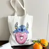 Bolsa de Lona de Alto Valor Gran Capacidad Linda Caricatura Estrella Bebé Estudiante Bolsa de Hombro para Libros Bolsa de Compras Portátil para Mujeres