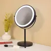 Espejo de Maquillaje Grande de Doble Cara para Escritorio LED con Luz Luz de Celebridad de Internet Dormitorio Escritorio Tocador Espejo Ampliado Recargable