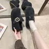 Mula de Invierno con Forro de Terciopelo y Tacón Oculto Zapatos de Algodón para Mujer 2026 Nuevos sin Cordones de Dos Vías Cálidos Zapatos de Algodón con Tacón Cerrado Zapatos Postparto