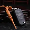 Pequeño Llavero de Madera de Durazno para Recoger Cera de Oídos con Doble Calabaza al por Mayor, Recogedor de Oídos de Madera Maciza, Colgante para Llavero de Coche Esk03